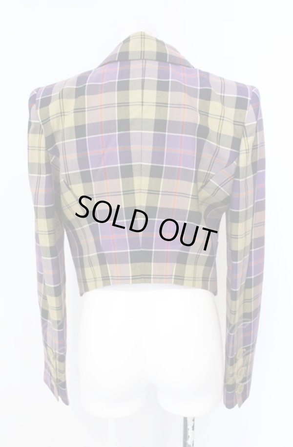 画像4: ヴィヴィアンウエストウッド 中古 / SILOULOU SPENCER JACKET ジャケット 38 イエロー×パープル  O-25-08-03-012-jc-IG-OS (4)