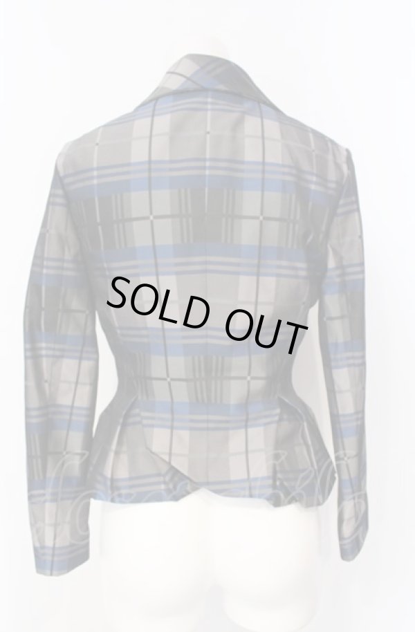 画像4: ヴィヴィアンウエストウッド 中古 / 3Bタータンジャケット 1 ブルーxグレー  O-25-08-03-013-jc-YM-OS (4)