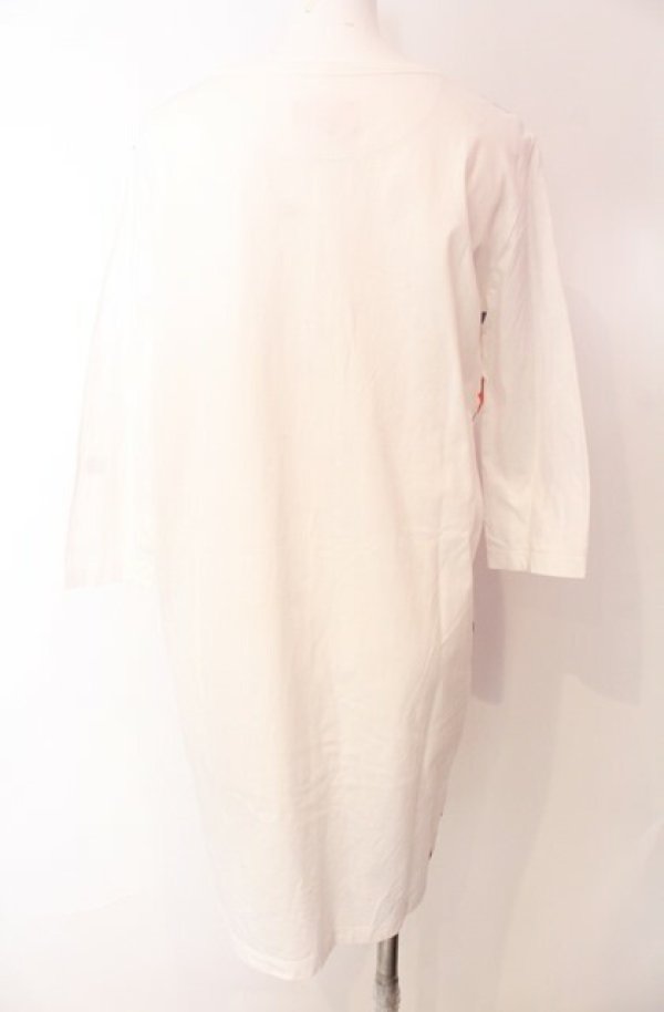画像3: ヴィヴィアンウエストウッド 中古 / ハーレクイン七分袖ロングカットソー M ホワイトｘマルチ  O-25-08-17-023-to-YM-ZH (3)