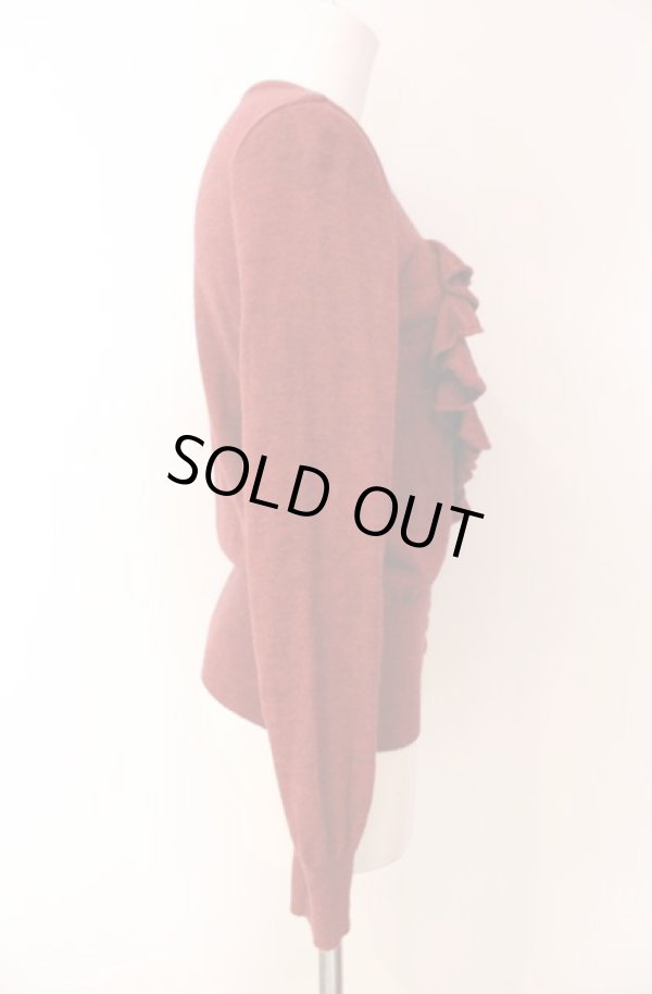 画像2: ヴィヴィアンウエストウッド 中古 / ハートフリルカーディガン 2 ワイン  O-25-08-17-024-to-IG-OS (2)