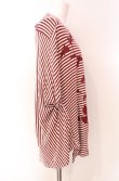 画像2: ANGLOMANIA 中古 / ボーダーｘシルエットフラワー変形Tシャツ 2 ワイン  O-25-08-17-030-ts-YM-OS (2)