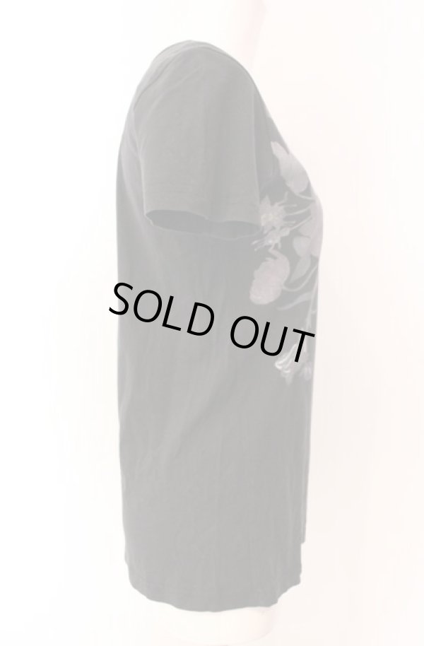 画像3: ANGLOMANIA 中古 / フラワー転写Tシャツ S ブラック  O-25-08-17-033-ts-YM-OS (3)