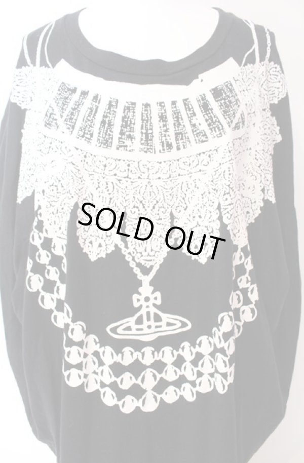 画像2: ヴィヴィアンウエストウッド 中古 / ネックレスプリントカットワンピース 2 ブラック  O-25-08-17-036-op-IG-OS (2)