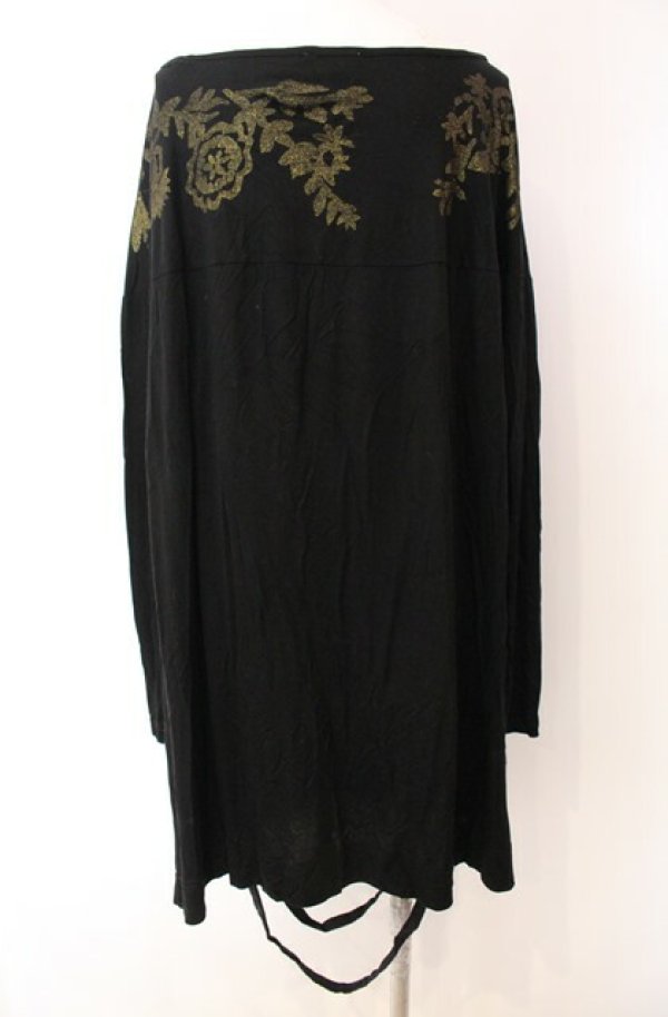 画像4: ヴィヴィアンウエストウッド 中古 / グリッタープリントカットワンピース 2 ブラック×ゴールド  O-25-08-17-037-op-IG-OS (4)