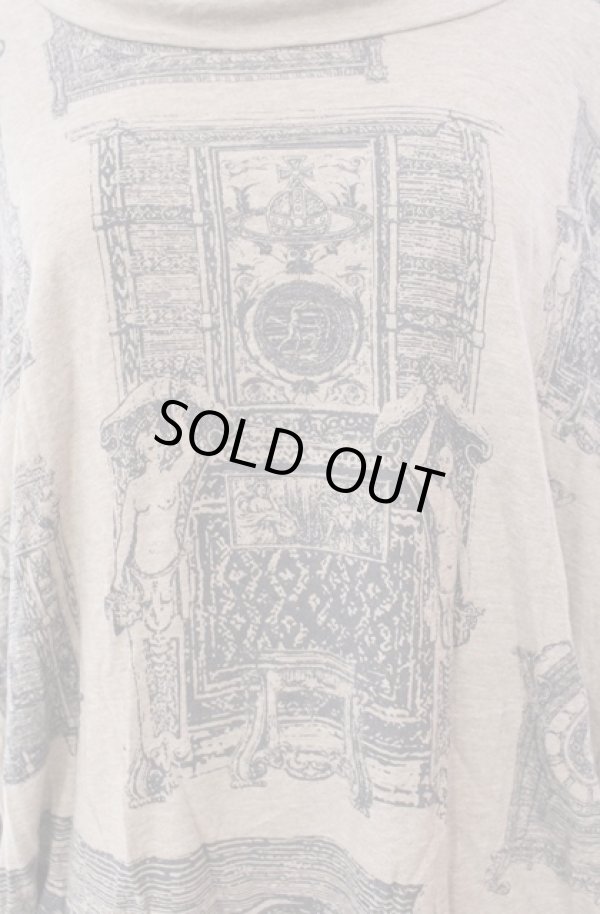 画像2: ヴィヴィアンウエストウッド 中古 / プリントハイネックカットソー  ベージュ  O-25-08-17-042-to-IG-OS (2)