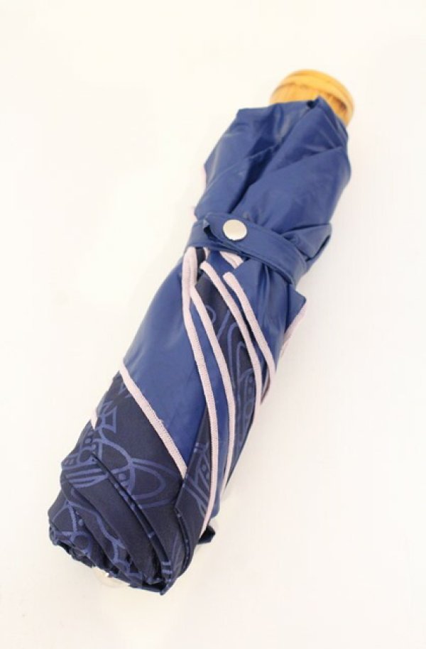 画像3: ヴィヴィアンウエストウッド 中古 / Orbストライプ折リタタミ傘  ネイビー  O-25-08-17-061-gd-YM-OS (3)