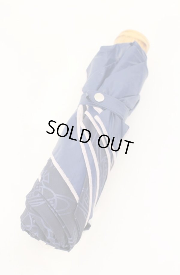 画像3: ヴィヴィアンウエストウッド 中古 / Orbストライプ折リタタミ傘  ネイビー  O-25-08-17-061-gd-YM-ZH (3)