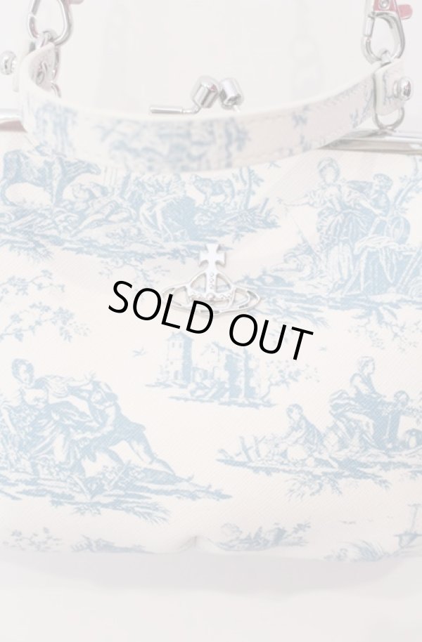 画像2: ヴィヴィアンウエストウッド 中古 / GRANNY FRAME PURSE（Toile de Jouy Print）ガマ口ポーチ  ブルーｘホワイト  O-25-08-17-062-ba-YM-OS (2)