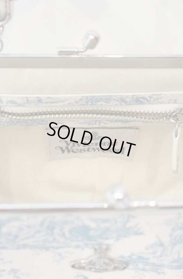画像5: ヴィヴィアンウエストウッド 中古 / GRANNY FRAME PURSE（Toile de Jouy Print）ガマ口ポーチ  ブルーｘホワイト  O-25-08-17-062-ba-YM-OS (5)