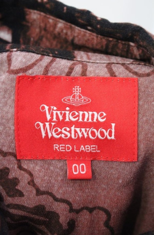 画像4: ヴィヴィアンウエストウッド 中古 / London bridgeバックギャザーオーバーサイズシャツ 00 レッド系  O-25-08-17-007-bl-IG-ZH (4)