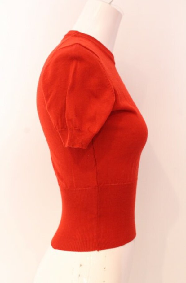 画像3: ヴィヴィアンウエストウッド 中古 / カラーオーブ刺繍半袖ニット 36 レッド  O-25-08-17-014-to-YM-ZH (3)