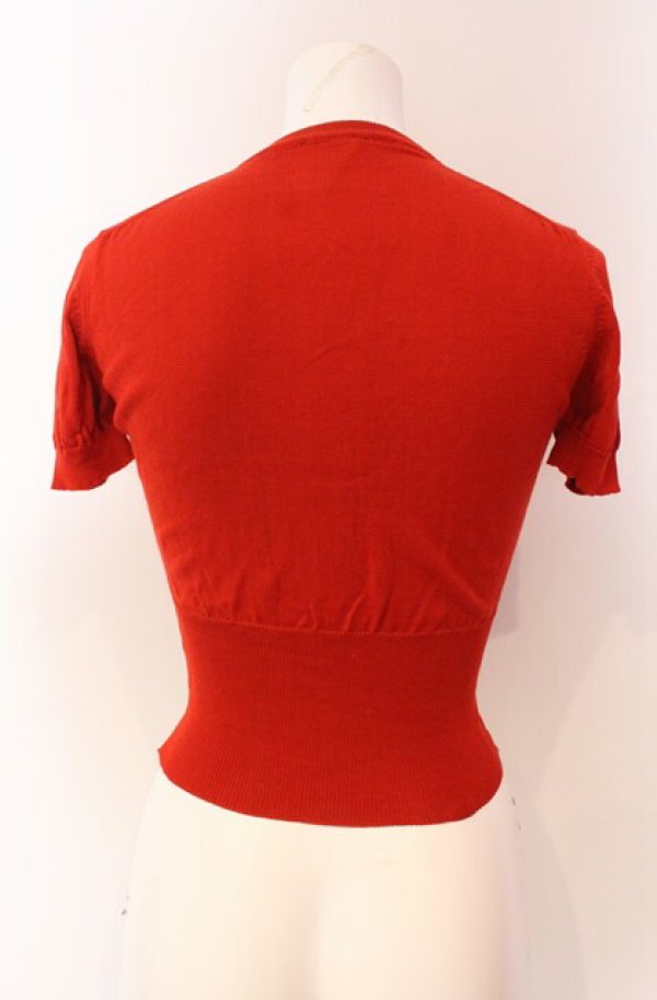 画像4: ヴィヴィアンウエストウッド 中古 / カラーオーブ刺繍半袖ニット 36 レッド  O-25-08-17-014-to-YM-ZH (4)