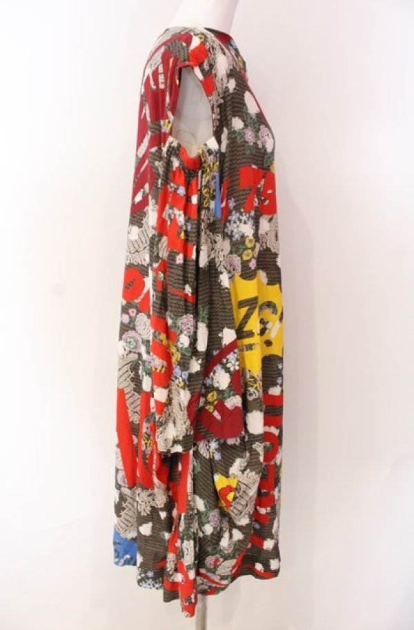 画像2: ヴィヴィアンウエストウッド 中古 / ドビーシフォンBlizzard Print スクエアドレス 00 マルチ  O-25-08-17-015-op-IG-OS (2)
