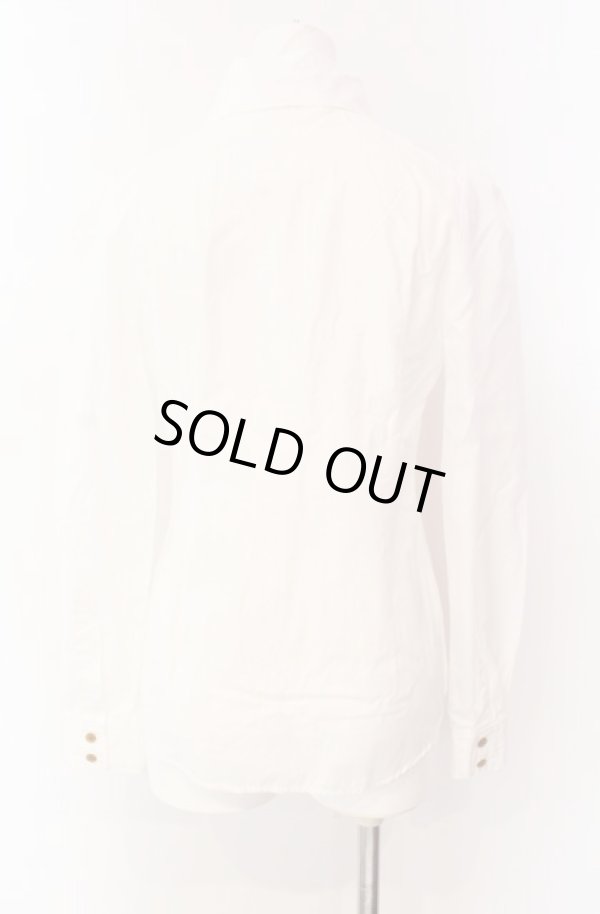 画像3: ヴィヴィアンウエストウッド 中古 / 単色オーブ刺繍タイ付キブラウス 2 ホワイト  O-25-08-17-017-bl-IG-ZH (3)