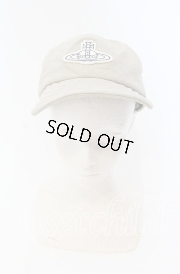 画像2: ヴィヴィアンウエストウッド 中古 / グランジウォッシュ ORBキャップ  ベージュ  O-25-09-14-072-ha-IG-ZH (2)