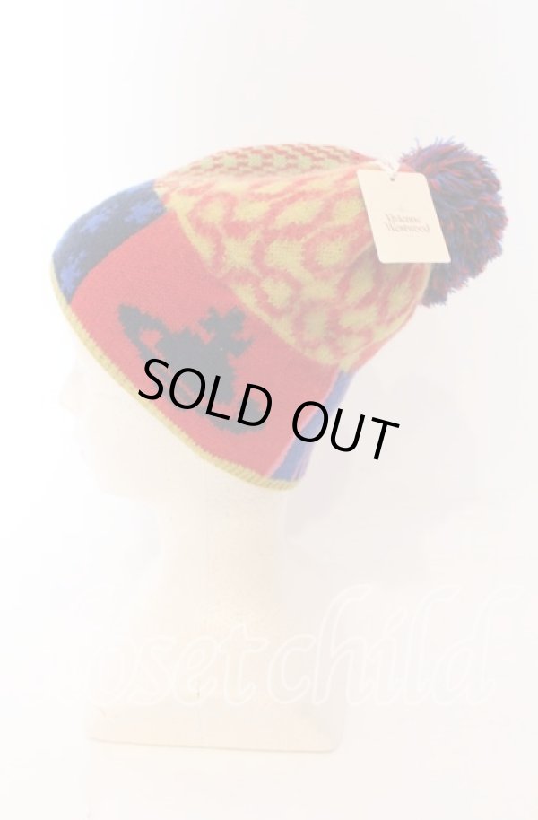 画像3: ヴィヴィアンウエストウッド 中古 / ヘリテージパッチワークニット帽  マルチ  O-25-09-14-074-ha-IG-OS (3)