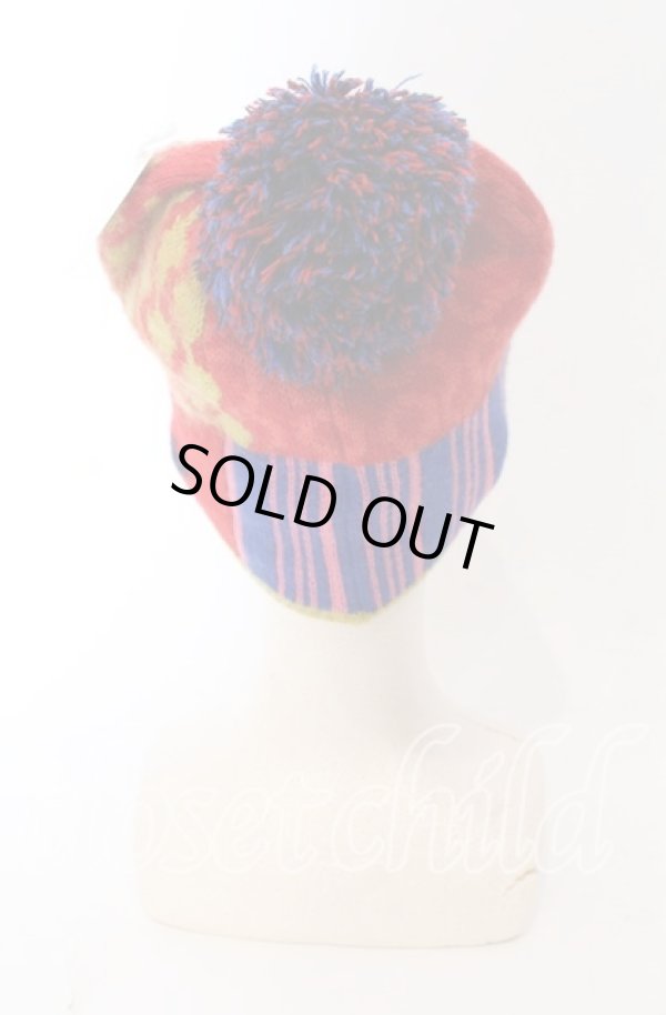 画像4: ヴィヴィアンウエストウッド 中古 / ヘリテージパッチワークニット帽  マルチ  O-25-09-14-074-ha-IG-OS (4)