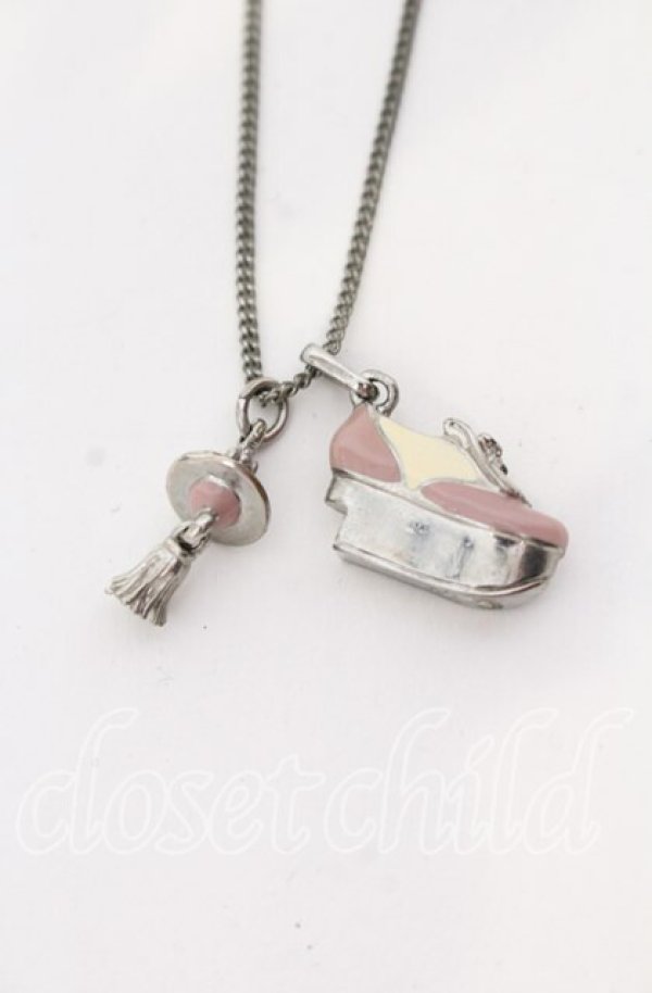 画像2: ヴィヴィアンウエストウッド 中古 / Rocking Horse Shoe ネックレス  ピンク×シルバー  O-25-09-14-089-nl-IG-OS (2)