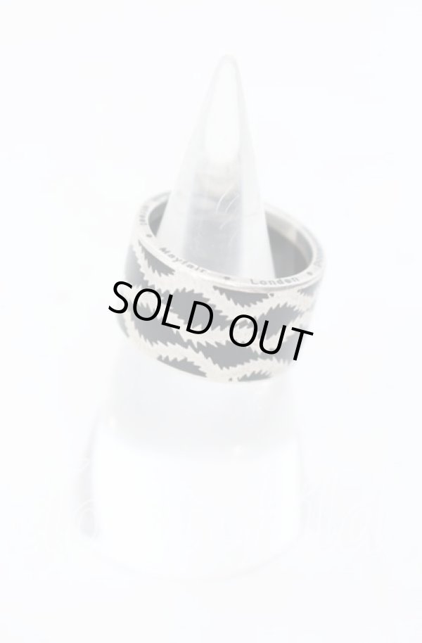 画像2: ヴィヴィアンウエストウッド 中古 / SQUIGGLE BAND RING M（約14号） シルバー×ブラック  O-25-09-14-098-rg-IG-OS (2)