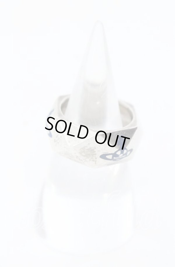 画像2: ヴィヴィアンウエストウッド 中古 / スタッドリング L（約14-15号） シルバー×ブルー  O-25-09-14-100-ac-IG-OS (2)