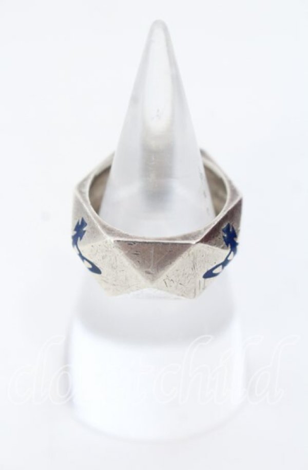 画像3: ヴィヴィアンウエストウッド 中古 / スタッドリング L（約14-15号） シルバー×ブルー  O-25-09-14-100-ac-IG-OS (3)