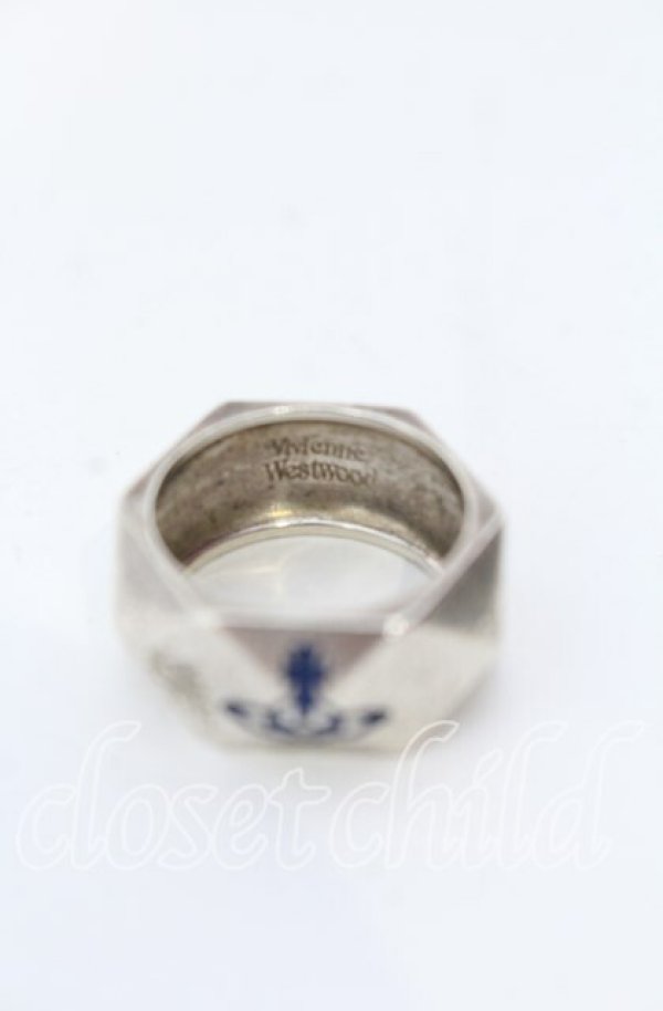 画像5: ヴィヴィアンウエストウッド 中古 / スタッドリング L（約14-15号） シルバー×ブルー  O-25-09-14-100-ac-IG-OS (5)