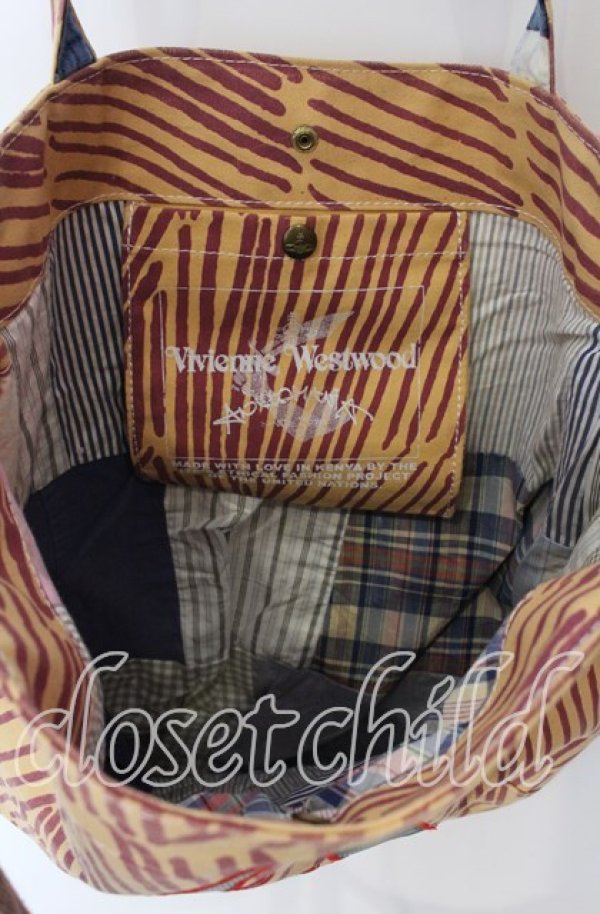 画像5: ヴィヴィアンウエストウッド 中古 / Lightning Shopper バッグ  ブラウンｘパープル  O-25-09-14-105-ba-YM-ZH (5)