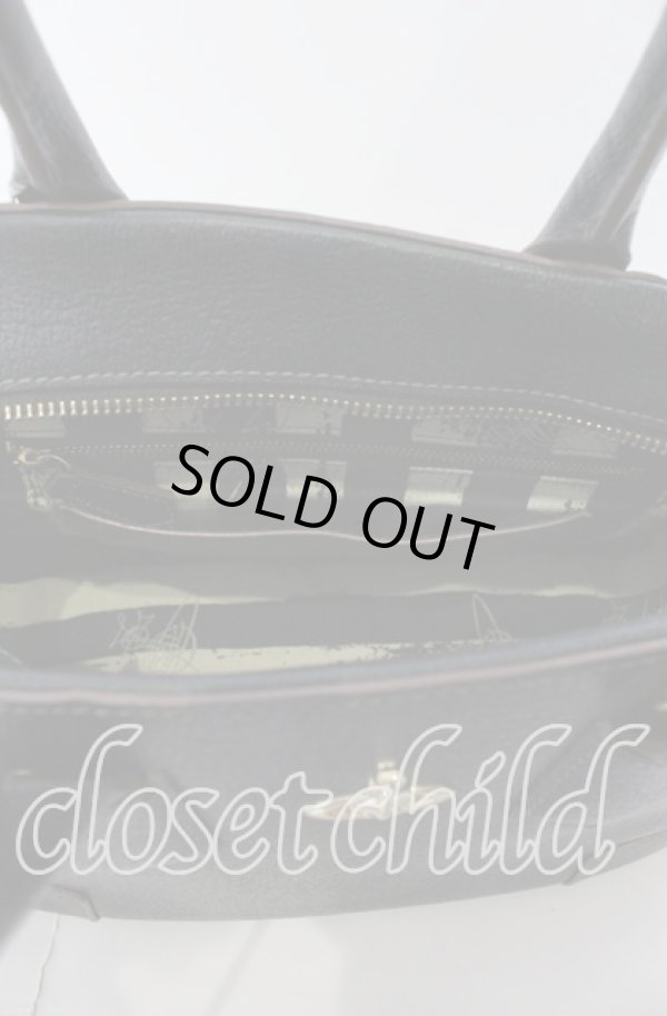 画像7: ヴィヴィアンウエストウッド 中古 / EXECUTIVEハンドバッグ  ブラック(ブラウン)  O-25-09-14-106-ba-YM-OS (7)