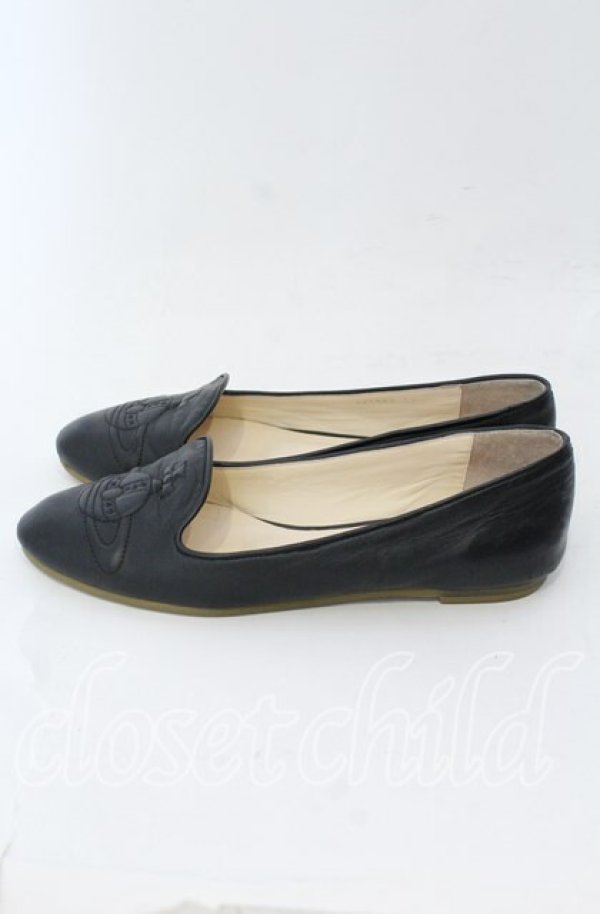 画像3: ヴィヴィアンウエストウッド 中古 / オーブフラットシューズ 38 ブラック  O-25-09-14-116-sh-IG-OS (3)