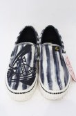 画像2: ANGLOMANIA 中古 / × VANS V98VIVIENNE SLIP ON シューズ 24cm EUR38 アナーキーストライプモノクロ  O-25-09-14-117-sh-IG-OS (2)