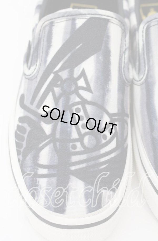 画像3: ANGLOMANIA 中古 / × VANS V98VIVIENNE SLIP ON シューズ 24cm EUR38 アナーキーストライプモノクロ  O-25-09-14-117-sh-IG-OS (3)