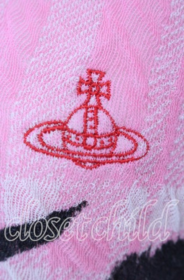 画像2: ヴィヴィアンウエストウッド 中古 / ピンクタータンスクイグルニットVネックベスト 00 ピンク  O-25-09-21-018-to-IG-OS (2)