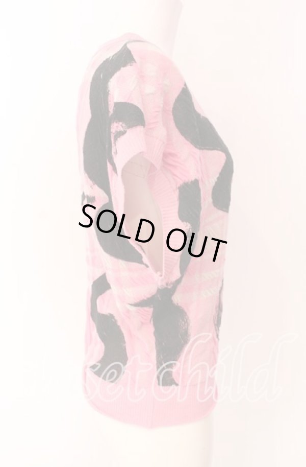 画像3: ヴィヴィアンウエストウッド 中古 / ピンクタータンスクイグルニットVネックベスト 00 ピンク  O-25-09-21-018-to-IG-ZH (3)