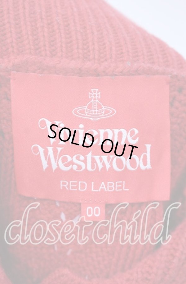 画像6: ヴィヴィアンウエストウッド 中古 / ローゲージパターンフリルニット カーディガン 00 レッド  O-25-09-21-022-to-IG-ZH (6)