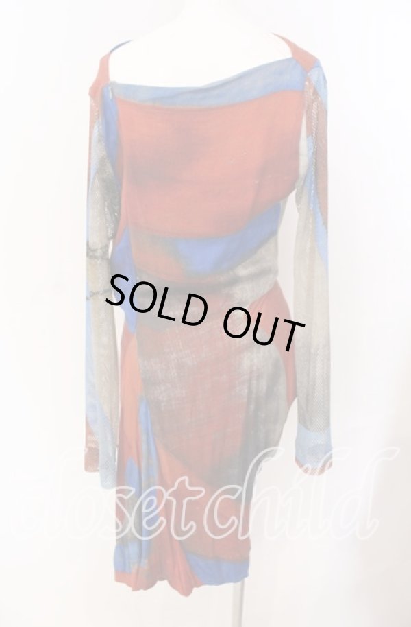 画像4: ANGLOMANIA 中古 / ユニオンジャックメッシュ切リ替エカットワンピース 40 マルチ  O-25-09-21-023-op-YM-OS (4)