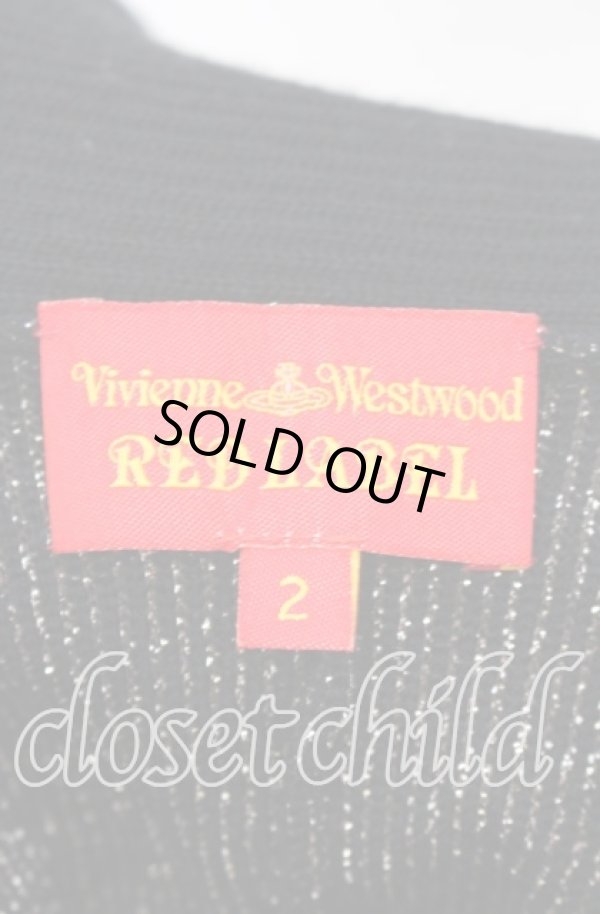 画像6: ヴィヴィアンウエストウッド 中古 / ストール付キグリッタージャガードカーディガン 2 ブラックｘゴールド  O-25-09-21-028-to-YM-OS (6)