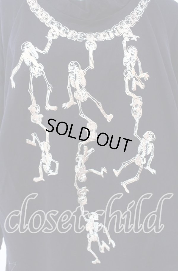 画像2: ヴィヴィアンウエストウッド 中古 / スケルトンプリントカットワンピース 00 ブラック  O-25-09-21-031-op-IG-OS (2)