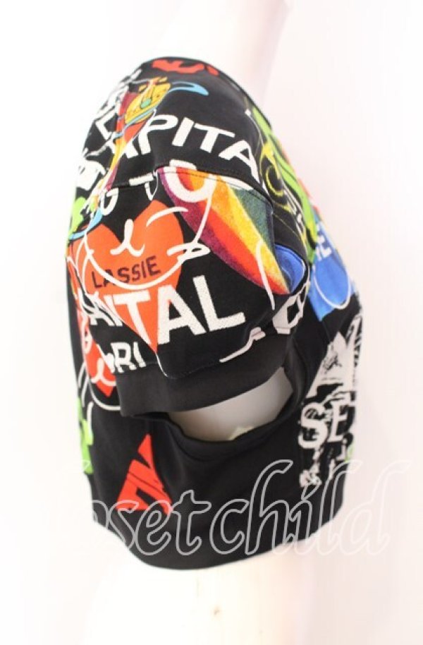 画像3: ヴィヴィアンウエストウッド 中古 / Meaningless CROPPED FOOTBALL SWEATSHIRT スウェット S ブラック×マルチ  O-25-09-21-034-to-IG-OS (3)