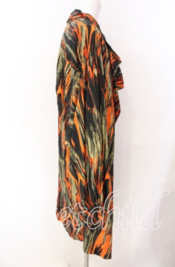 画像3: ヴィヴィアンウエストウッド 中古 / FLAMES PRINT GARRET DRESS ドレス 40 ブラック×イエロー×オレンジ  O-25-09-21-037-op-IG-OS (3)