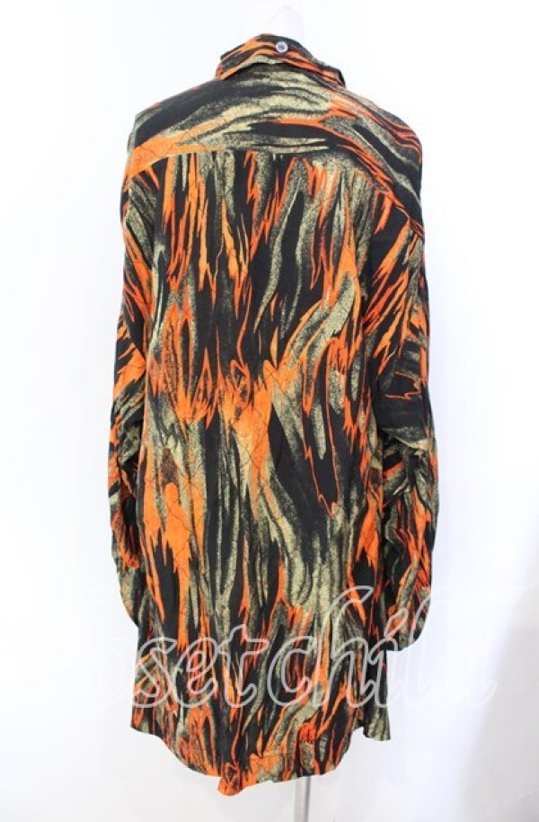 画像4: ヴィヴィアンウエストウッド 中古 / FLAMES PRINT GARRET DRESS ドレス 40 ブラック×イエロー×オレンジ  O-25-09-21-037-op-IG-OS (4)