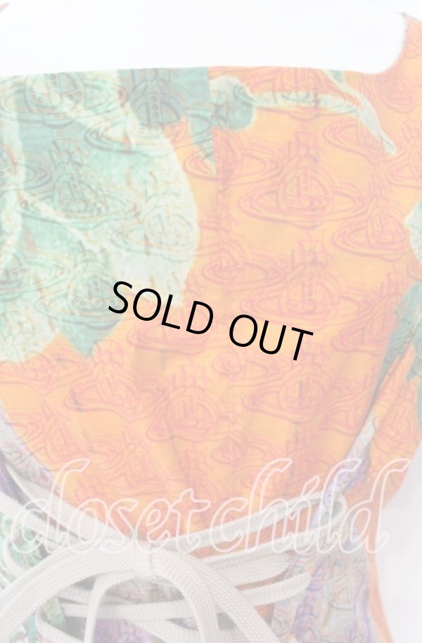 画像2: ヴィヴィアンウエストウッド 中古 / ビエラRussian Flower PT ワンピース  オレンジ  O-25-09-21-038-op-IG-ZH (2)