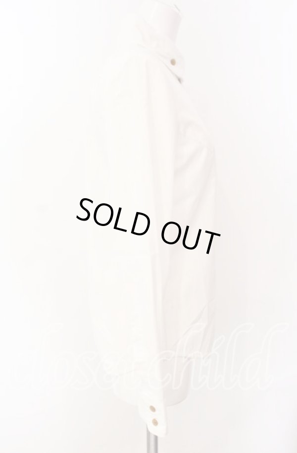 画像4: ヴィヴィアンウエストウッド 中古 / 単色オーブ刺繍ストライプブラウス 1 ホワイト  O-25-09-21-039-bl-YM-OS (4)