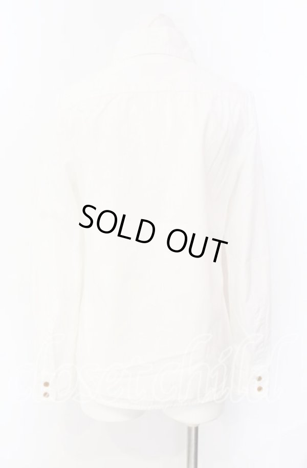 画像5: ヴィヴィアンウエストウッド 中古 / 単色オーブ刺繍ストライプブラウス 1 ホワイト  O-25-09-21-039-bl-YM-OS (5)