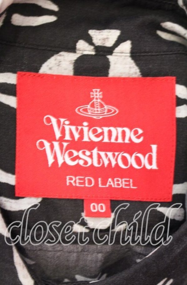 画像6: ヴィヴィアンウエストウッド 中古 / リヨセルブロードMUD ORB PRINTスラッシュショルダーシャツ 00 ブラック  O-25-09-21-044-bl-IG-OS (6)