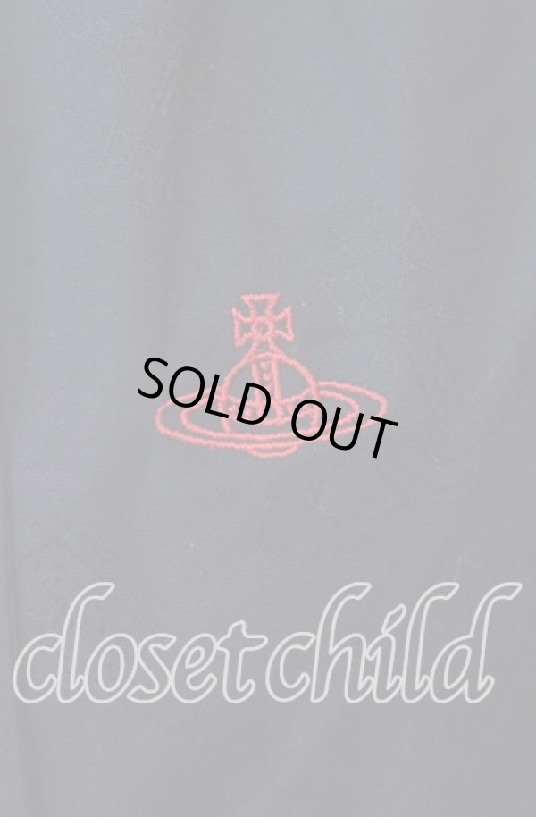 画像2: ヴィヴィアンウエストウッド 中古 / オーガニックオーブジャカードギャザーボウタイシャツ 02 ブラック  O-25-09-21-045-bl-IG-OS (2)