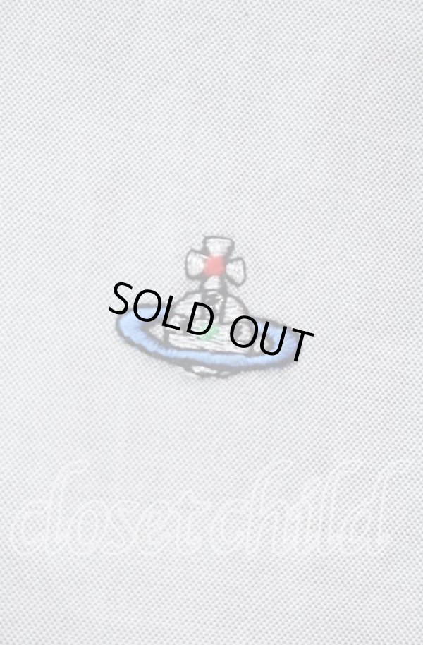 画像3: ヴィヴィアンウエストウッド MAN 中古 / 銀オーブ刺繍ボタンダウンシャツ 46 ライトグレー  O-25-09-21-001-bl-YM-ZH (3)