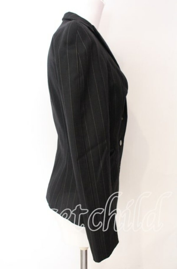 画像3: ヴィヴィアンウエストウッド 中古 / ストライプ3Bジャケット 38 ブラック  O-25-09-21-050-jc-YM-OS (3)