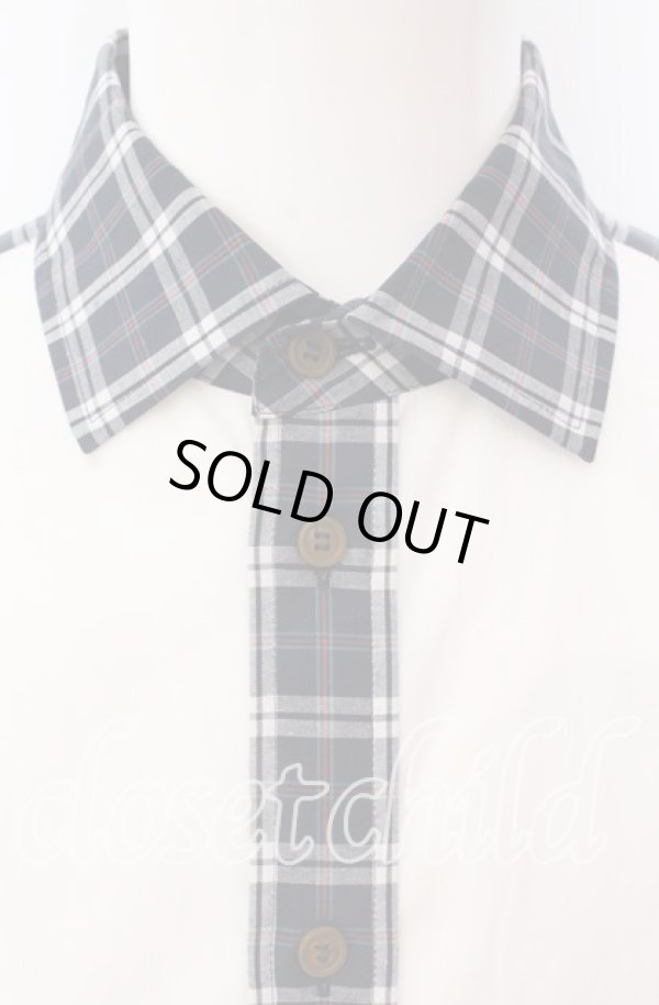 画像2: ヴィヴィアンウエストウッド MAN 中古 / ファイナルコントラストクラシックシャツ 48 ホワイトｘネイビー  O-25-09-21-006-bl-YM-OS (2)