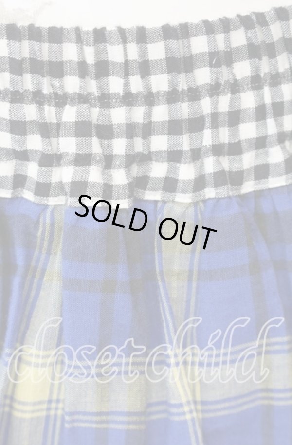 画像2: ヴィヴィアンウエストウッド 中古 / トリプルチェックブロッキング ミニスカート 00 ブルー×ベージュ  O-25-09-21-055-sk-IG-ZH (2)