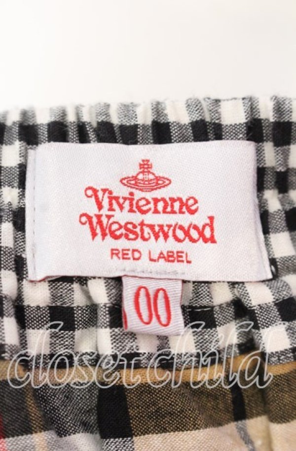 画像5: ヴィヴィアンウエストウッド 中古 / トリプルチェックブロッキング ミニスカート 00 ブルー×ベージュ  O-25-09-21-055-sk-IG-OS (5)